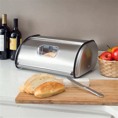 Home Basics Stainless Steel Bread Box, Kitchen Storage and 